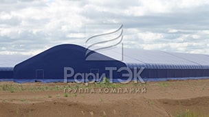 Hangar 100x24x6 m., Fish farm, Udmurt Republic.